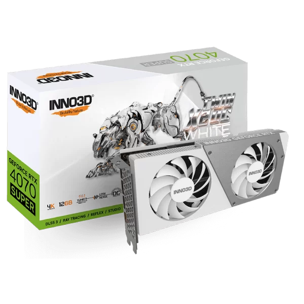 Placa de Vídeo GeForce RTX 4070 Super Twin X2 OC White 12GB